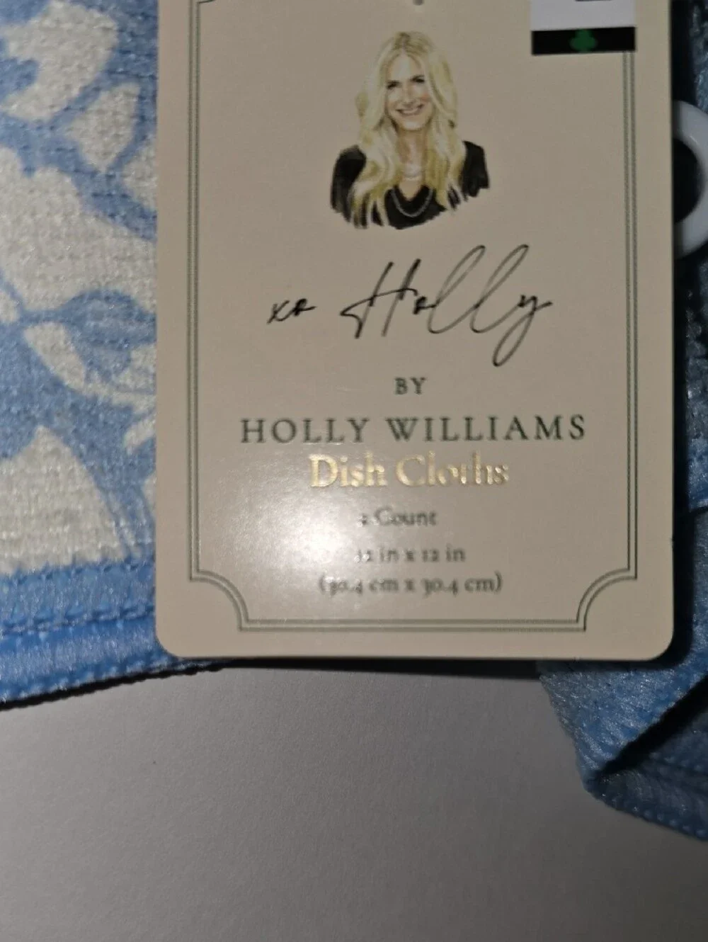 Holly Williams Blue Floral Dish Cloths - 2 Pack